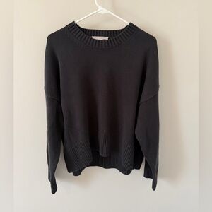 Everlane Boxy Sweater Cotton Women’s Size Large Black Chunky Rib